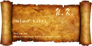 Umlauf Kitti névjegykártya